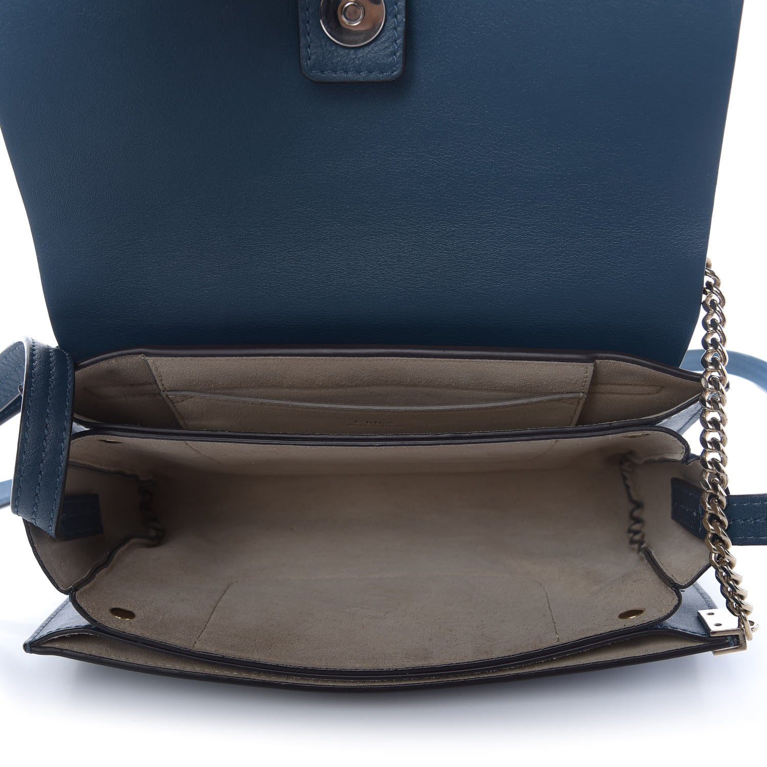Chloe Suede Calfskin Small Faye Shoulder Bag Majolica Blue 5 of 9
