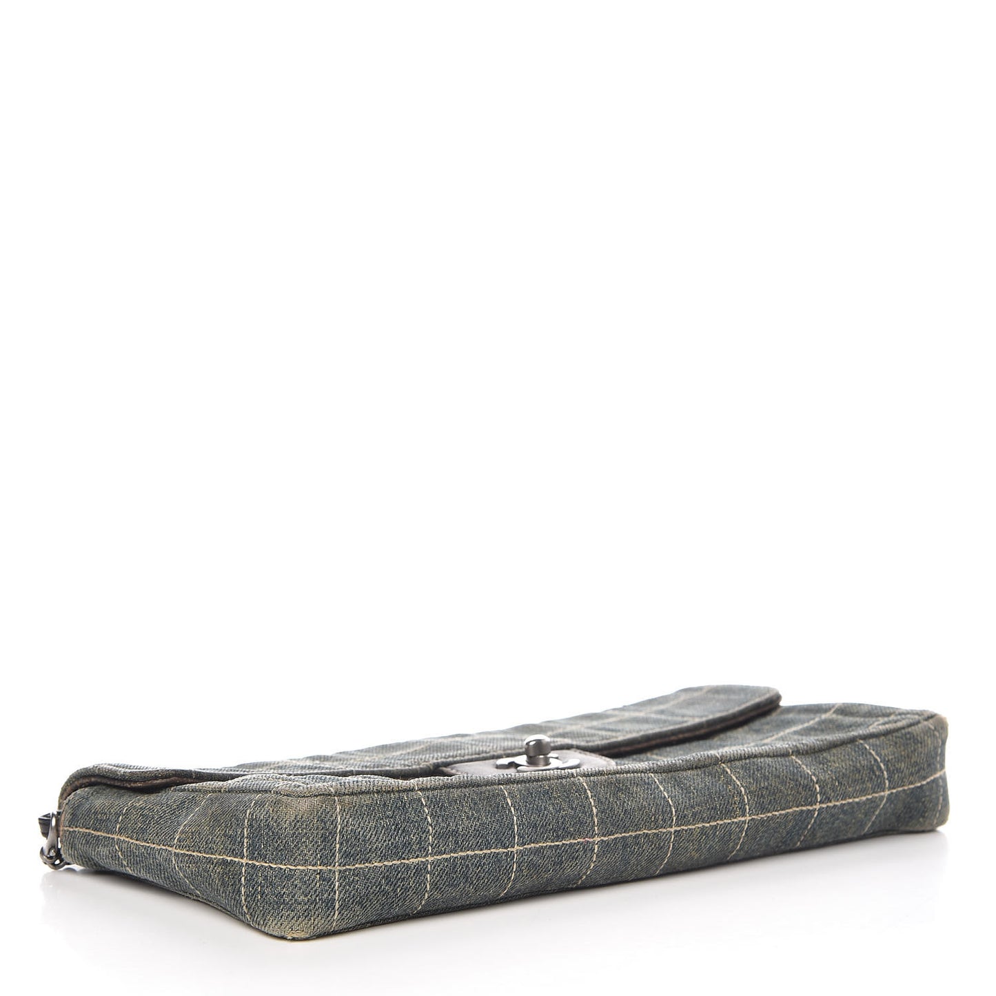 Denim Chocolate Bar Quilted East West Flap