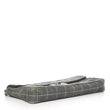 Chanel Denim Chocolate Bar Quilted East West Flap 4 of 15