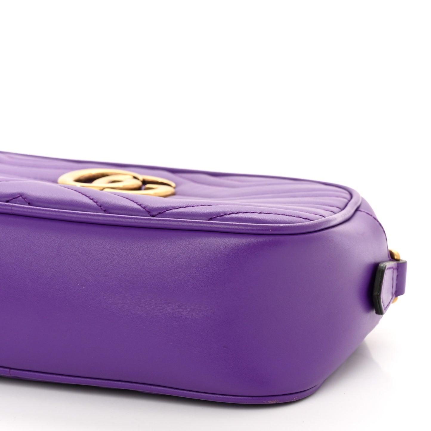 Calfskin Matelasse Small GG Marmont Chain Shoulder Bag Shine Purple