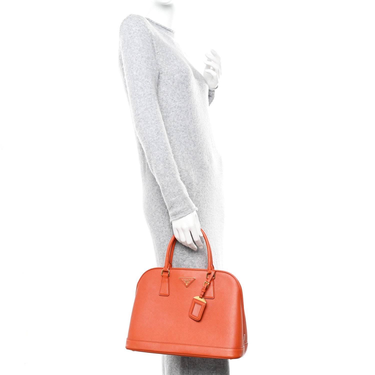 Prada Saffiano Lux Open Medium Promenade Tote Papaya 2 of 18