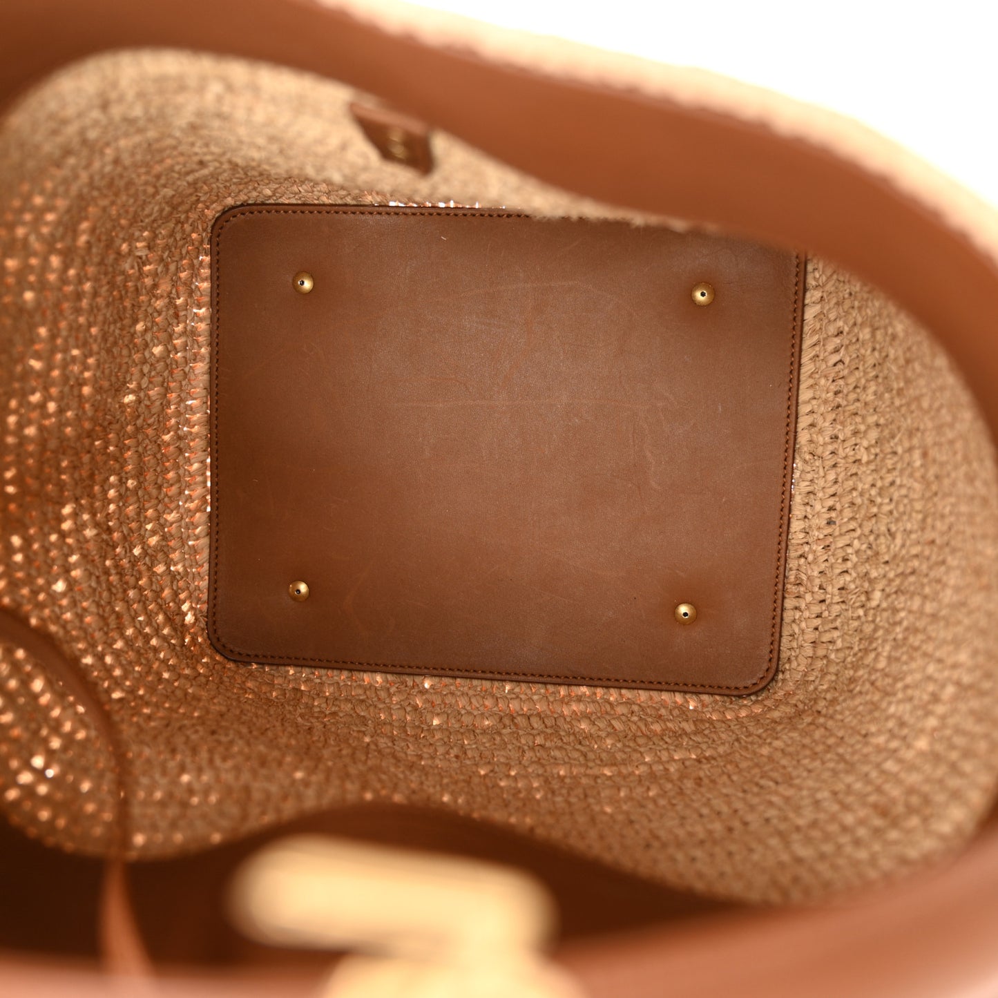 Raffia Vegetable Tanned Calfskin Le 37 Bucket Bag Natural Brick