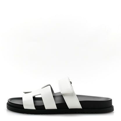 Hermes Calfskin Womens Chypre Sandals 41 White 1 of 10
