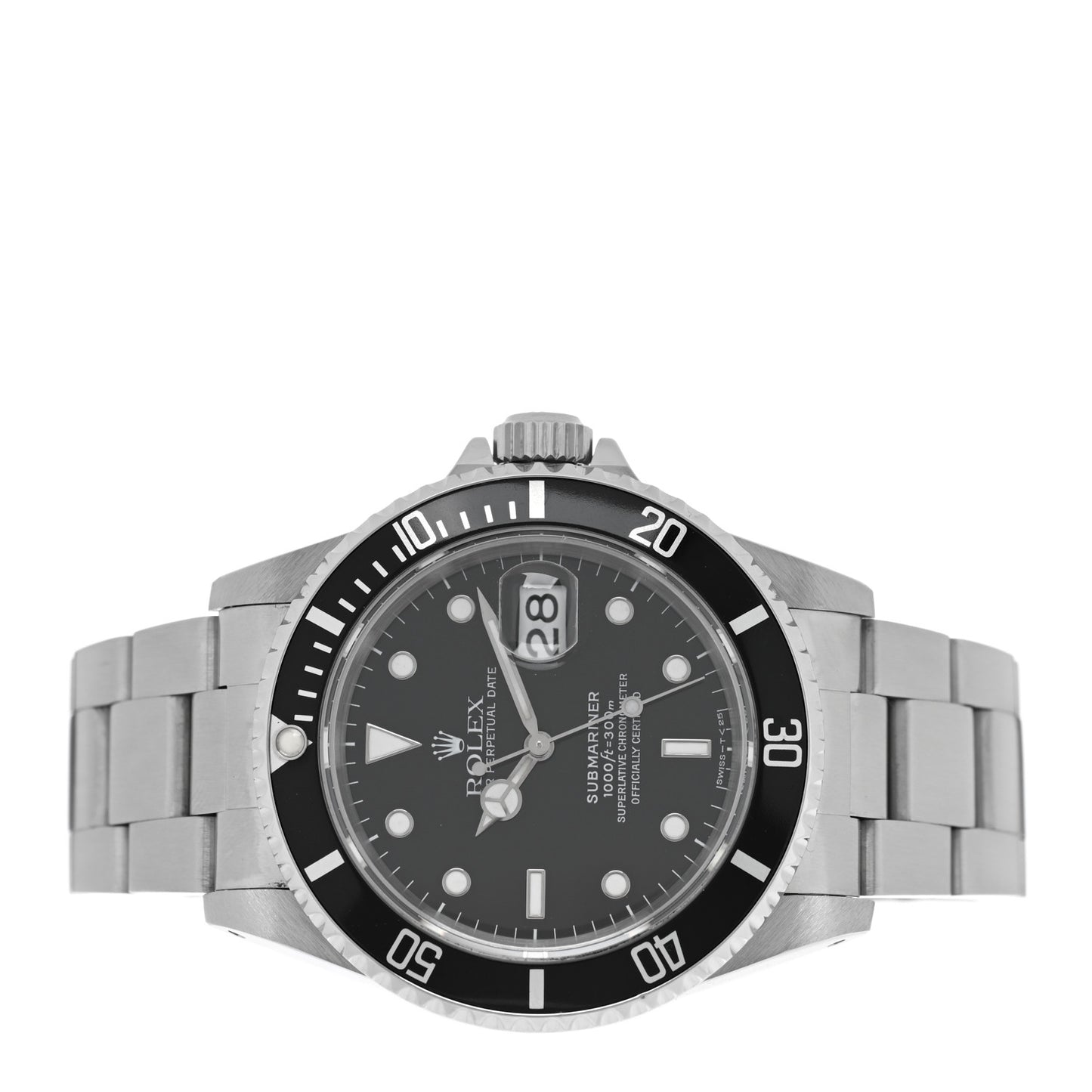 Stainless Steel 40mm Oyster Perpetual Submariner Date Watch Black 16610