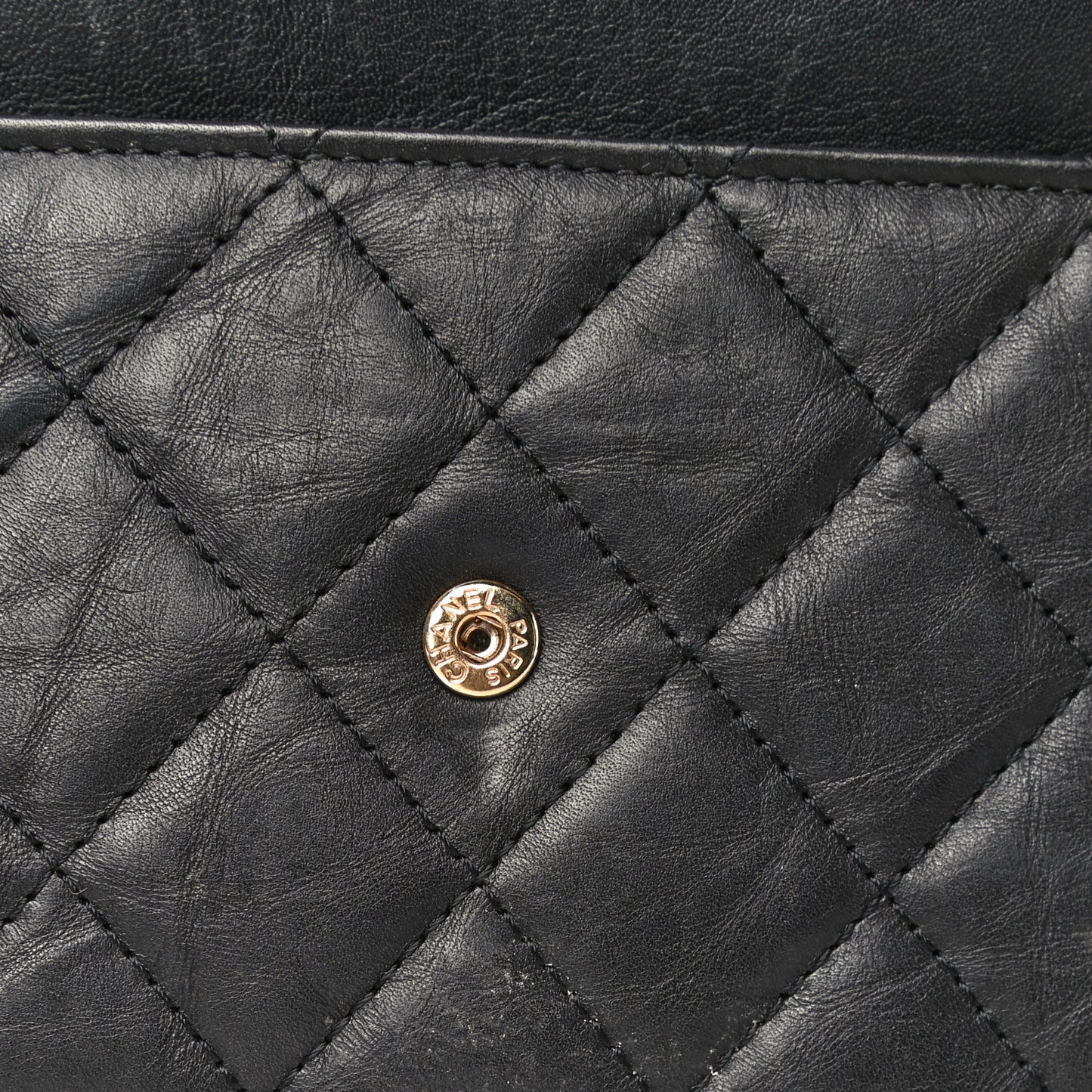 Aged Calfskin Quilted Reissue Wallet On Chain WOC Black