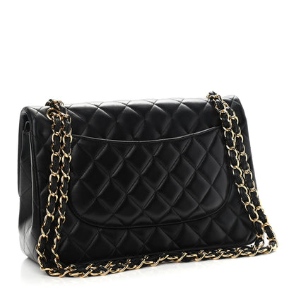 Chanel Lambskin Quilted Jumbo Double Flap Black 3 of 11