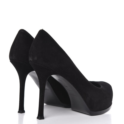 Saint Laurent Suede Calfskin Tribtoo 80 Pumps 39.5 Black 4 of 11