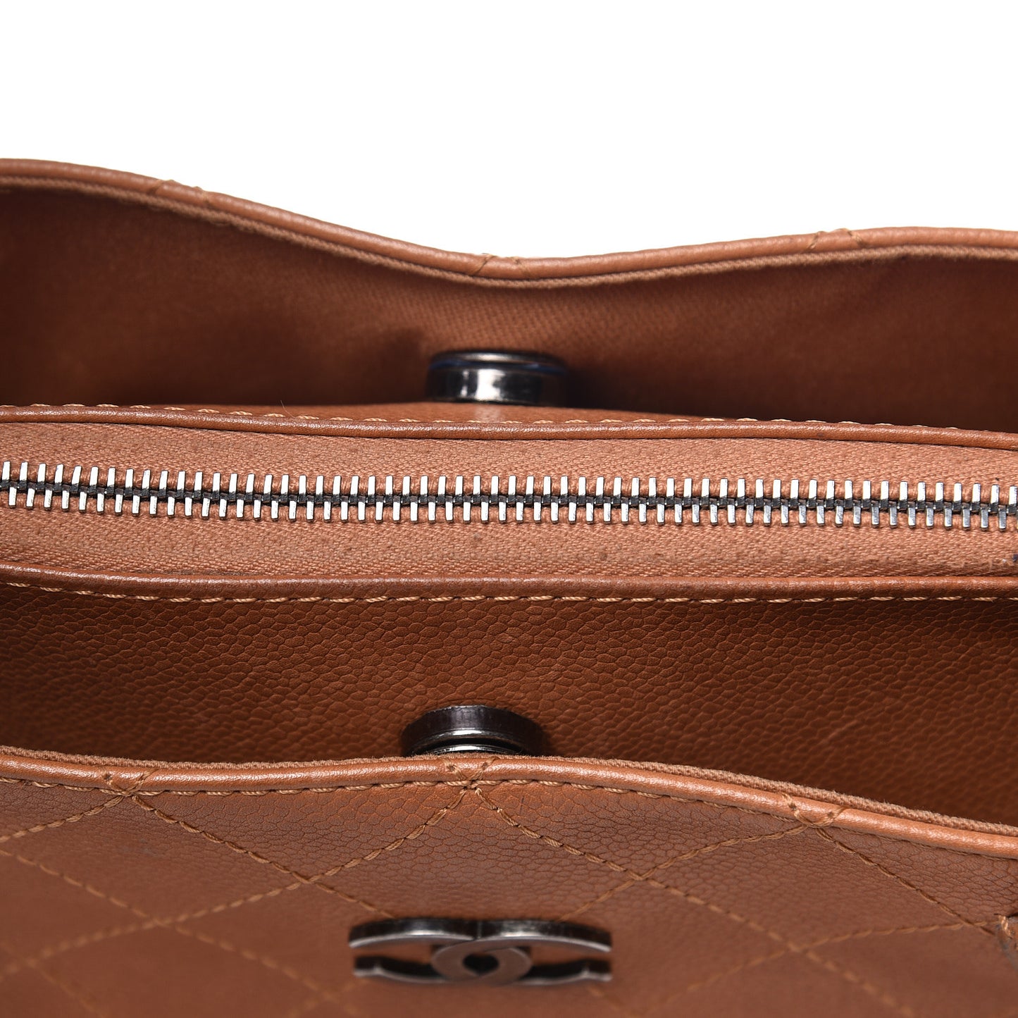 Grained Vegetal Calfskin Small Urban Shopping Tote Camel