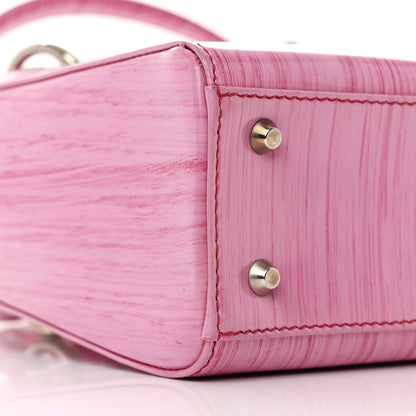 Christian Dior Wood Printed Glazed Calfskin Mini Lady Dior Pink 9 of 11