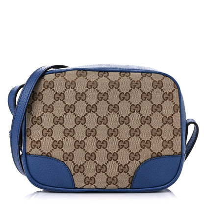 Gucci Monogram Dollar Calfskin Mini Bree Messenger Bag Beige Ebony Caspian 1 of 9