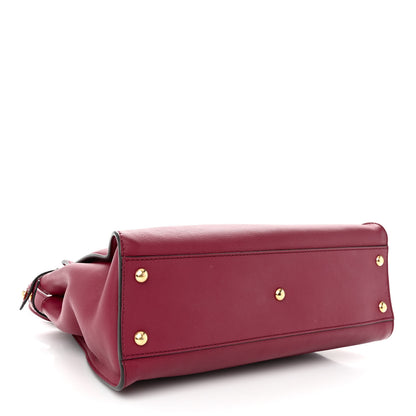 Fendi Vitello Seta Shiny Nappa Vitello Mirror Crystal Monster Eyes Medium Peekaboo Iconic Satchel Amarena Fiamma 4 of 12
