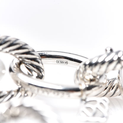 David Yurman Sterling Silver White Ceramic 17mm Extra Large Oval Link Bracelet 4 of 4
