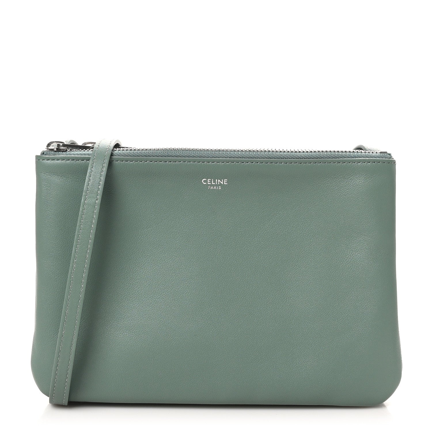 Celine Lambskin Small Trio Crossbody Bag Celadon 1 of 10