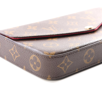 Louis Vuitton Monogram Pochette Felicie Chain Wallet Fuchsia 5 of 11