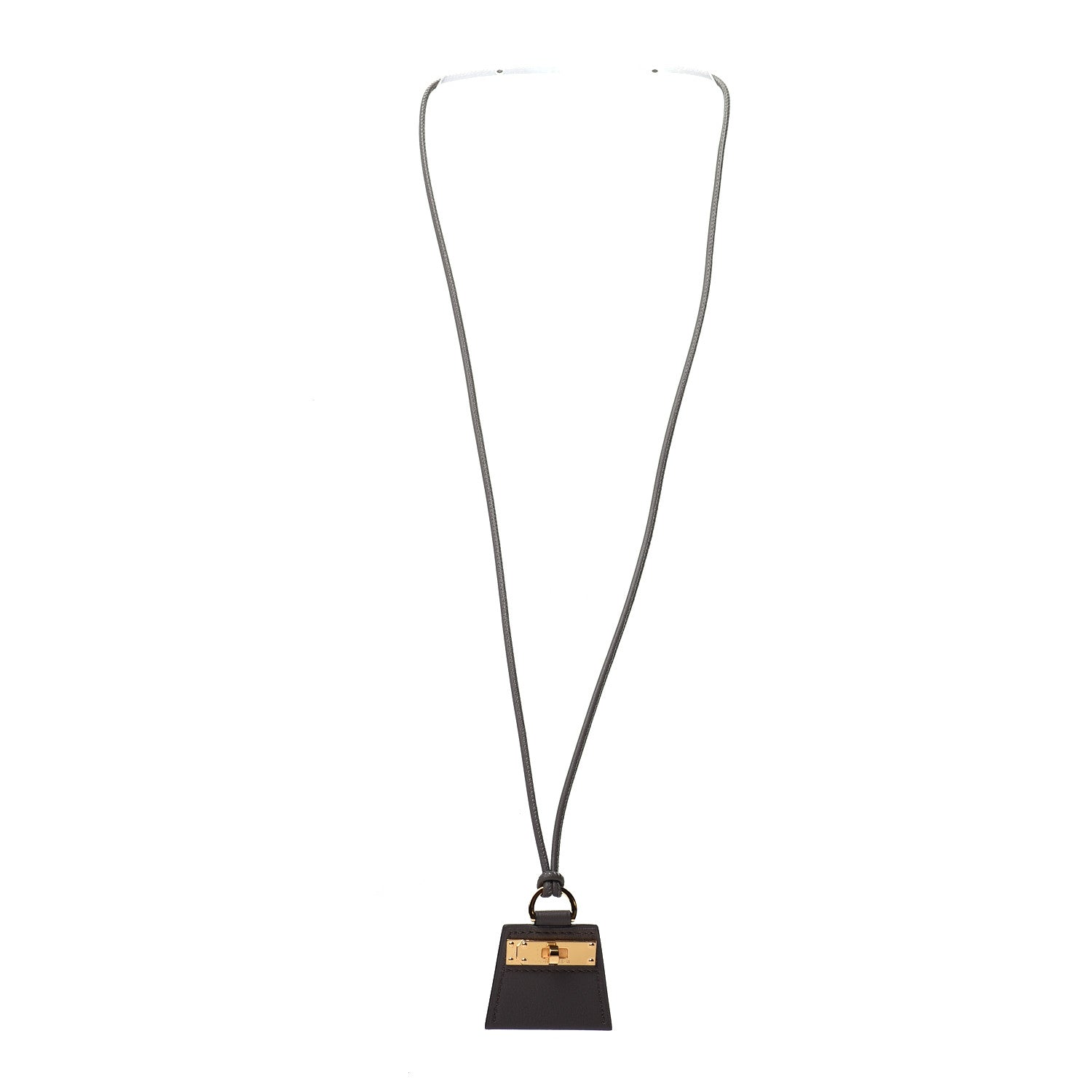 Hermes Swift Small Monpetitkelly Pendant Necklace Etain 3 of 7