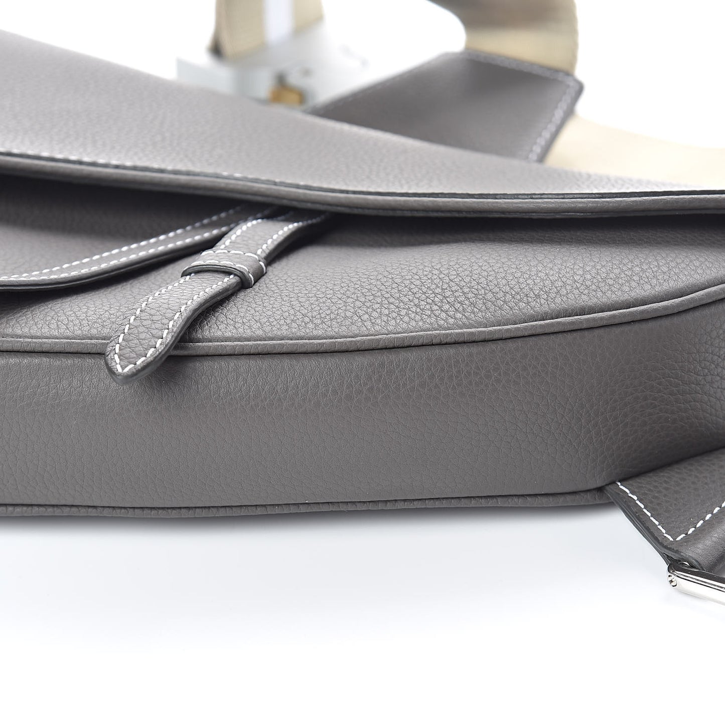 Grained Calfskin Kim Jones Saddle Bag Grey