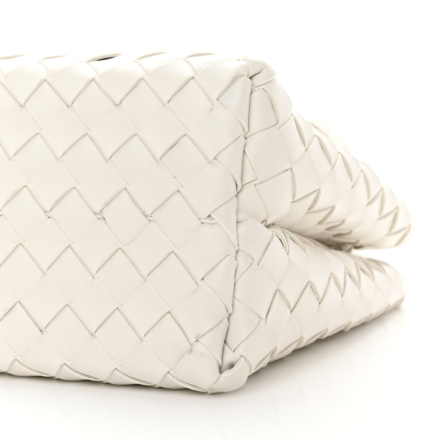 Nappa Intrecciato Small East West Andiamo Shoulder Bag White