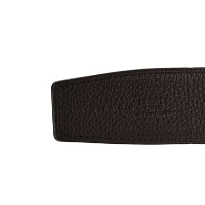 Hermes 135 Togo 38mm Constance H Belt 100 Black Chocolate 4 of 9
