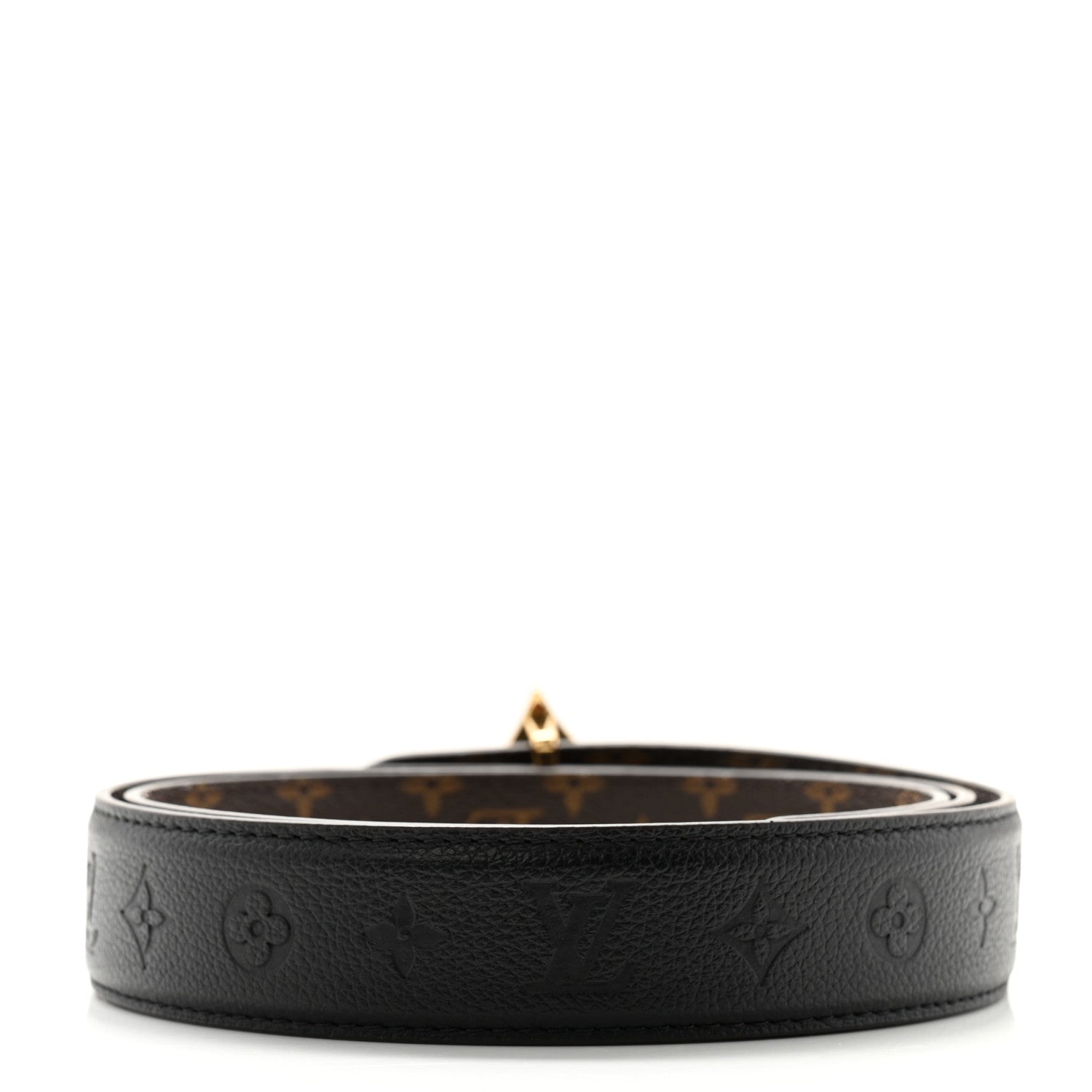 Louis Vuitton Calfskin Monogram 30mm Flowergram Reversible Belt 90 36 Black 3 of 10