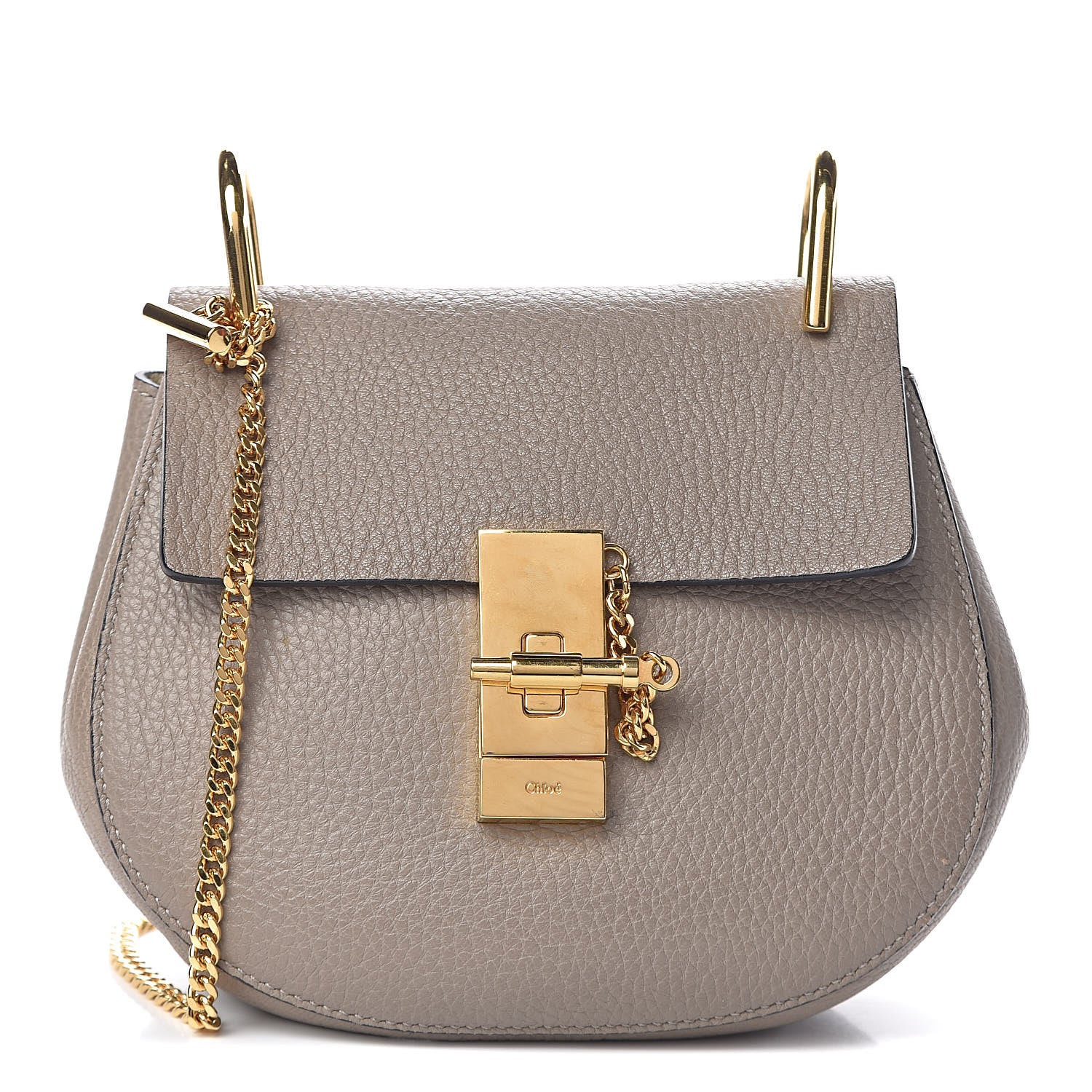 Chloe Grained Lambskin Mini Drew Shoulder Bag Motty Grey 1 of 10