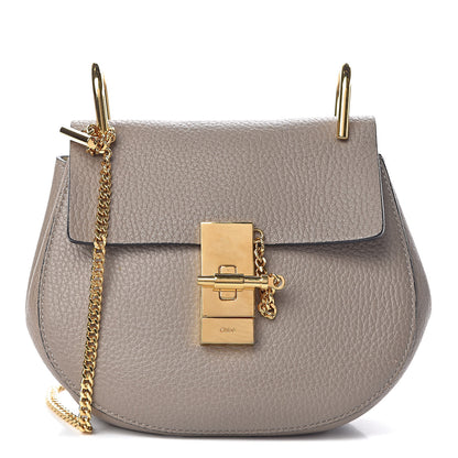 Chloe Grained Lambskin Mini Drew Shoulder Bag Motty Grey 1 of 10