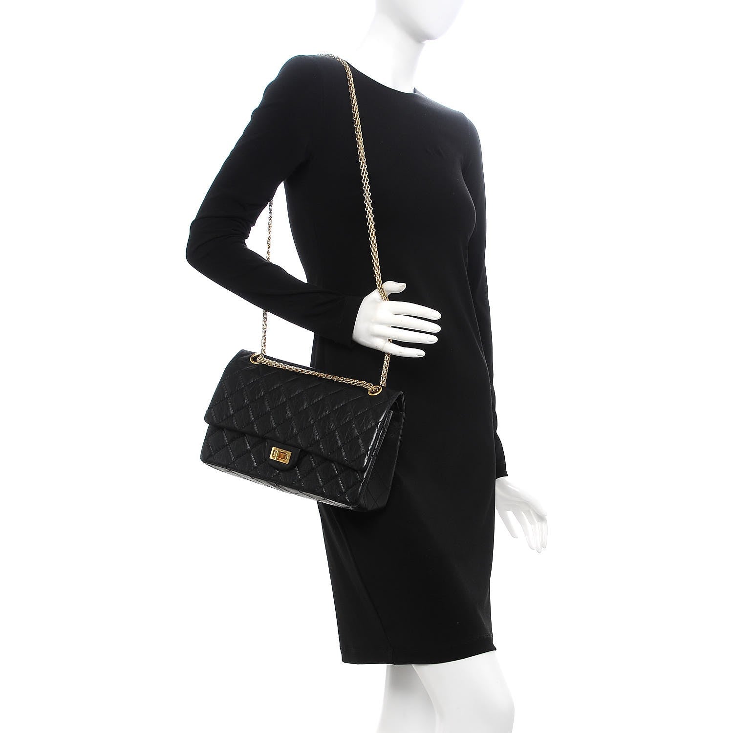 Chanel Aged Calfskin Quilted 2.55 Reissue 226 Flap Black 2 of 7