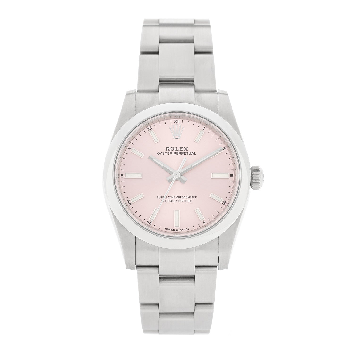 Rolex Stainless Steel 34mm Oyster Perpetual Watch Pink 124200 1 of 5