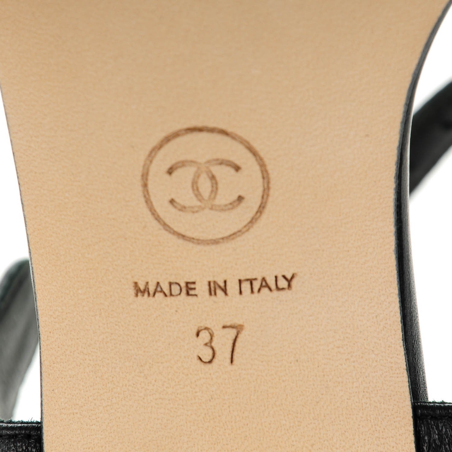 Chanel Lambskin Quilted Reissue Chain Pearl CC Sandals 37 Black 7 of 8