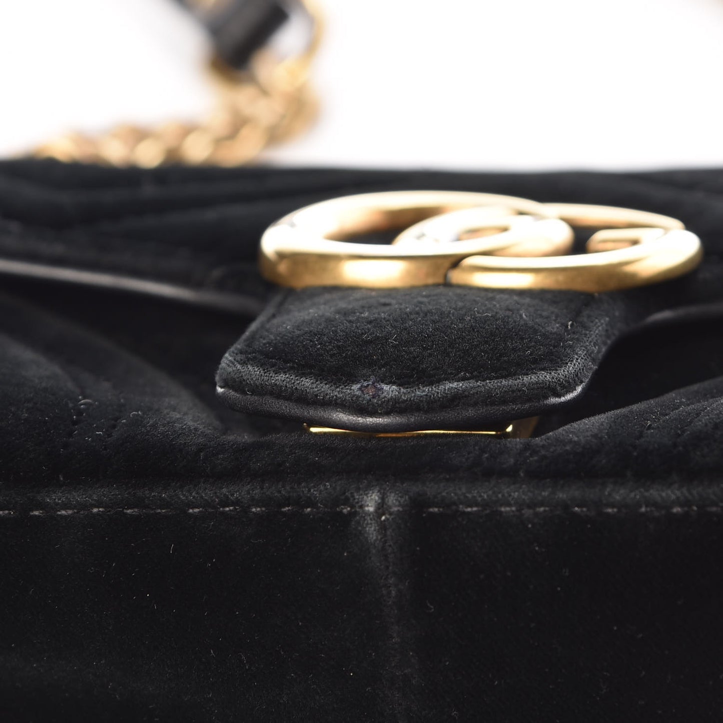 Velvet Matelasse Mini GG Marmont Shoulder Bag Black
