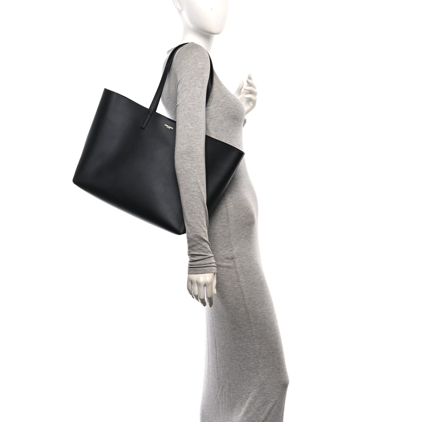 Calfskin Large Shopping Tote Black