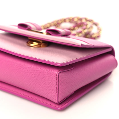 Salvatore Ferragamo Printed Calfskin Bi-Color Ginny Crossbody Bag Purple Pink 8 of 9