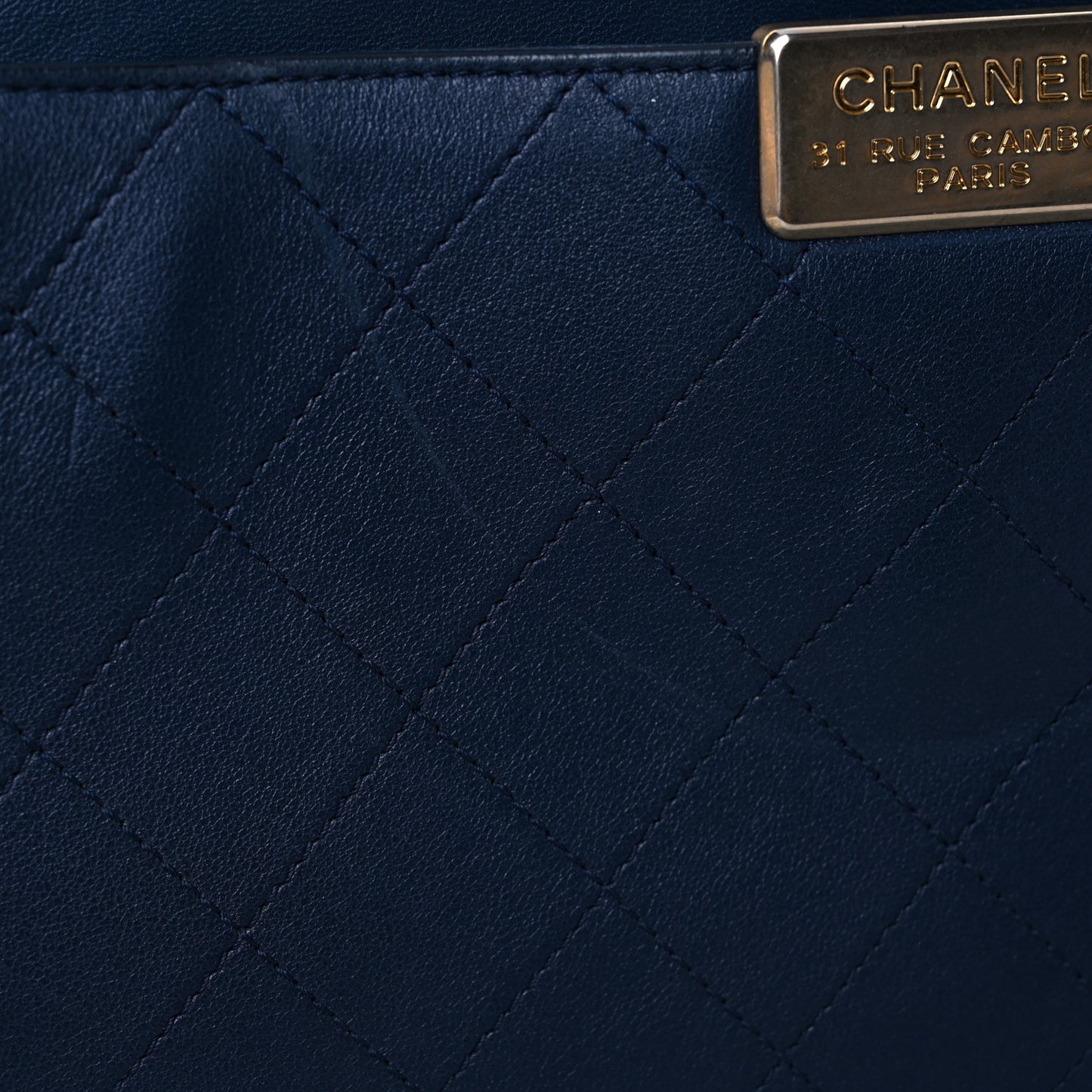 Lambskin Stitched Coco Luxe Tote Blue