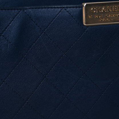 Chanel Lambskin Stitched Coco Luxe Tote Blue 14 of 15