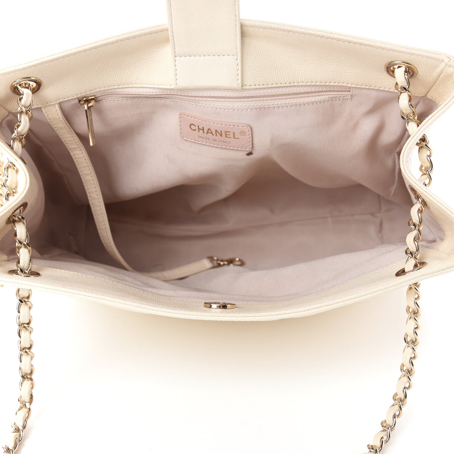 Chanel Caviar Quilted CC Tote Beige 5 of 12