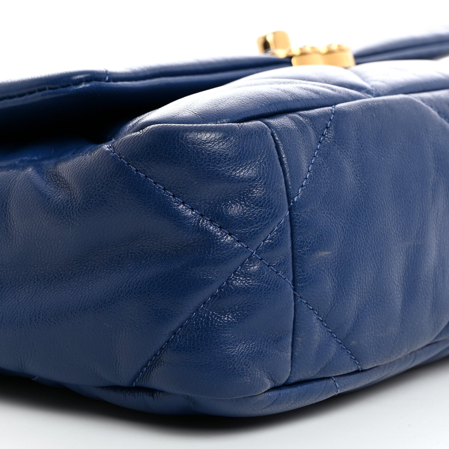 Goatskin Quilted Medium Chanel 19 Flap Dark Blue