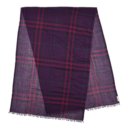 Burberry Silk Gauze Giant Check Scarf Purple 2 of 4