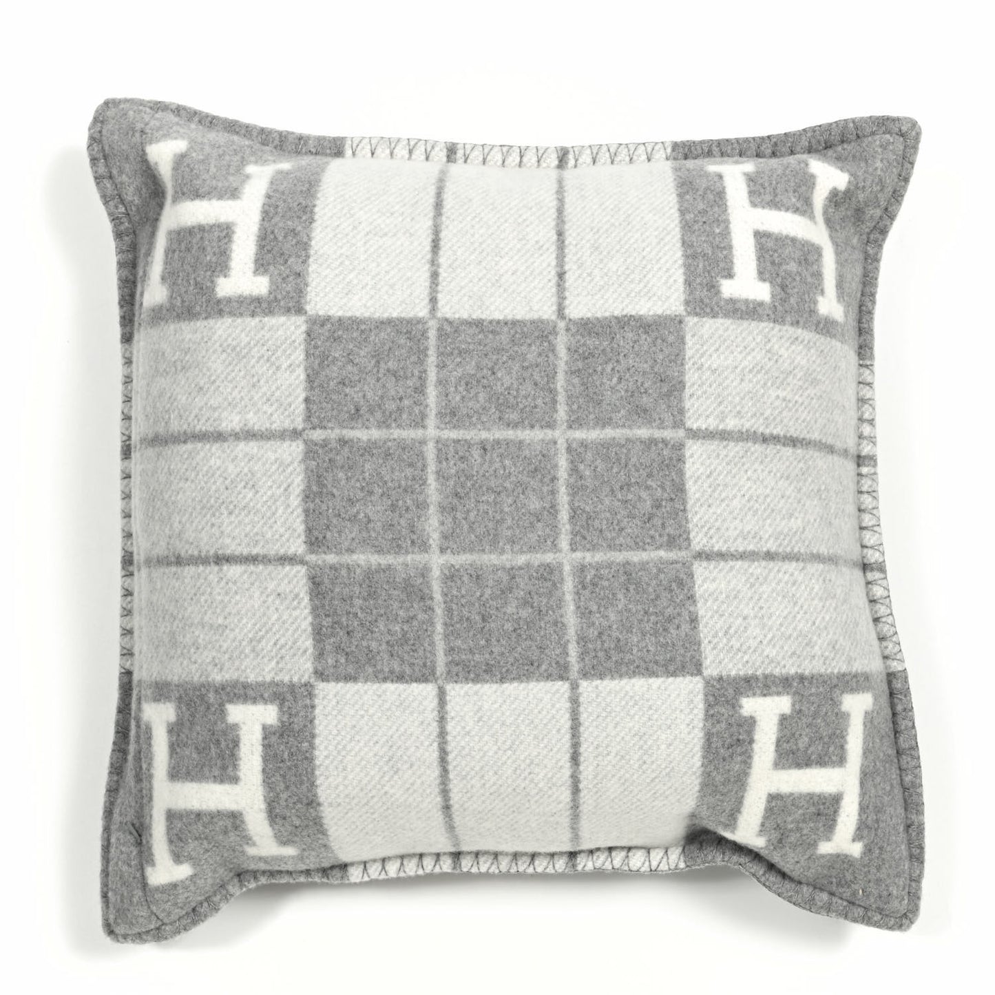 Wool Cashmere Avalon III Pillow PM Ecru Gris Clair