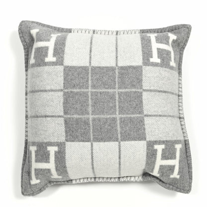 Hermes Wool Cashmere Avalon III Pillow PM Ecru Gris Clair 2 of 3