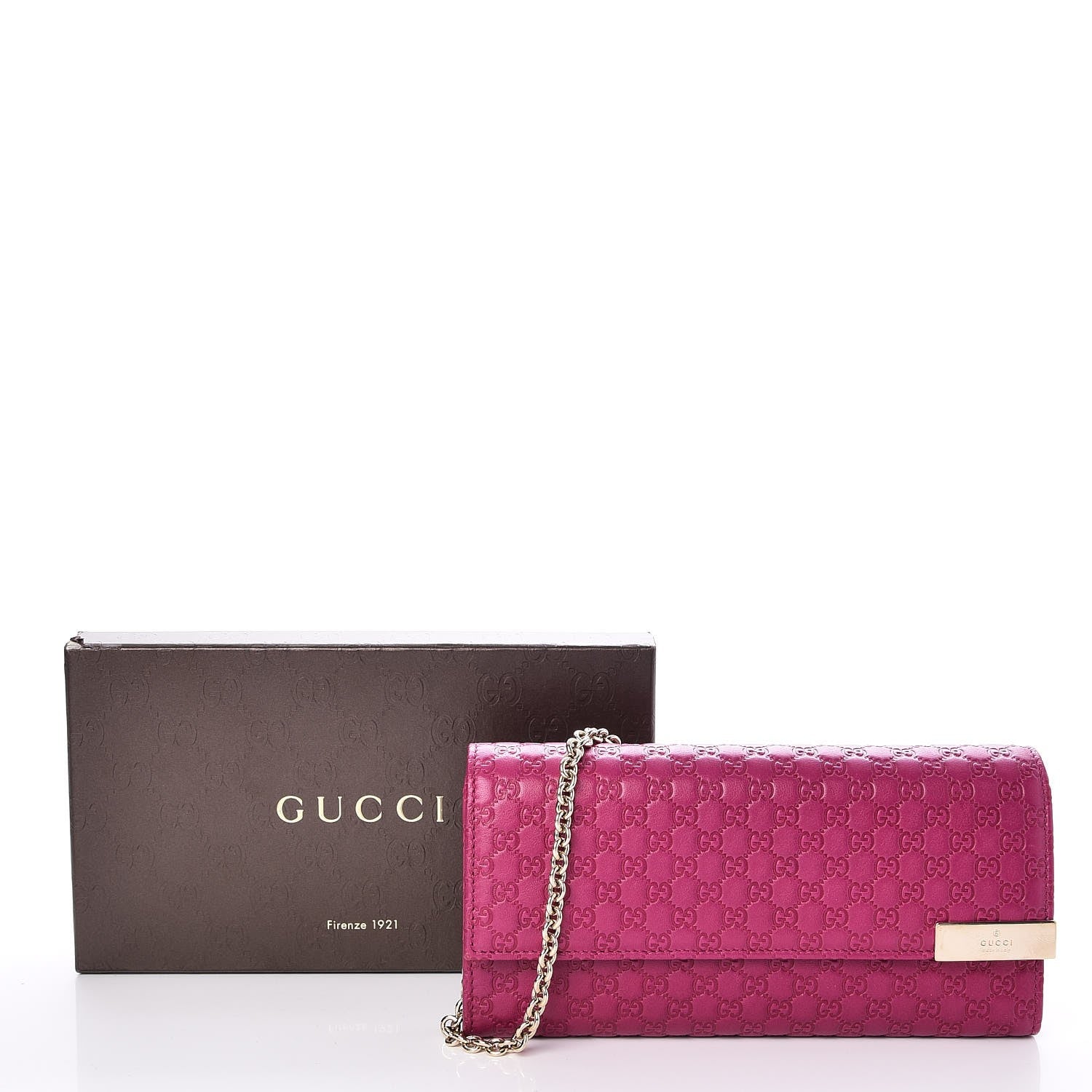 Gucci Soft Microguccissima Dice Chain Wallet Bright Bouganville 7 of 7