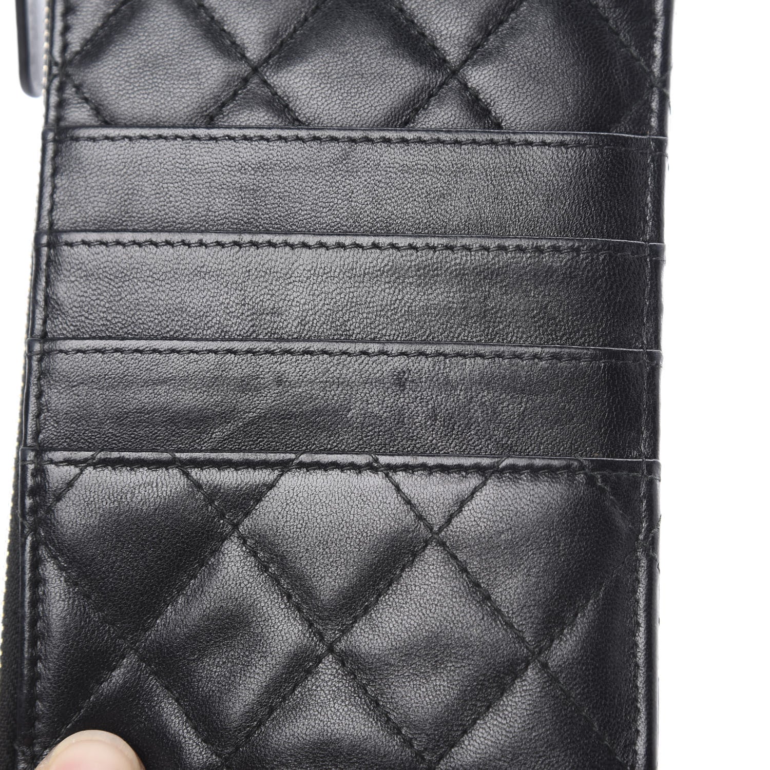 Chanel Lambskin Quilted Classic Flat Wallet Pouch Black 8 of 10