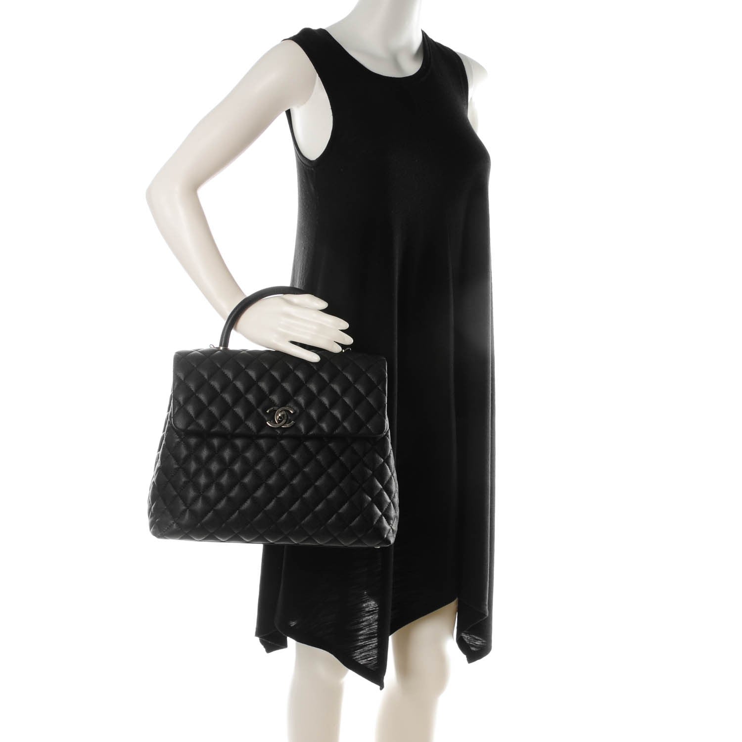 Chanel Caviar Quilted Large Coco Handle Flap Black 2 of 8