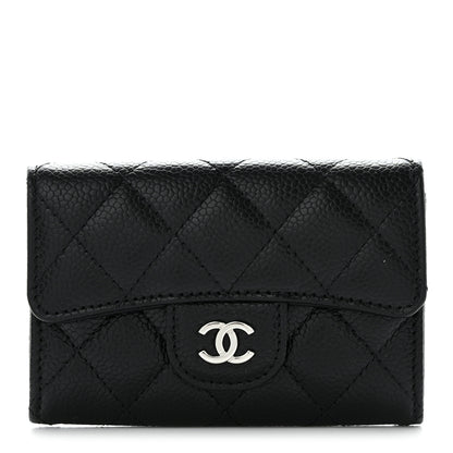 Chanel Caviar Quilted Flap Card Holder Wallet Black 1 of 9
