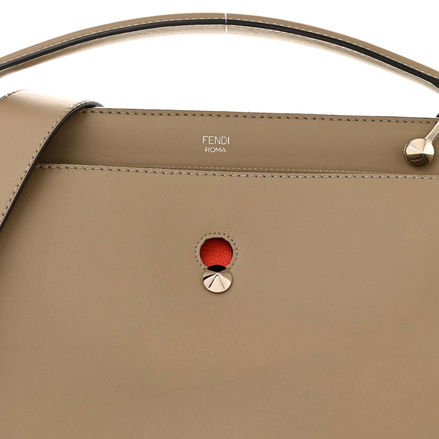 Fendi Vitello Baltico Dolce DotCom Satchel Tortora Papavero 9 of 13