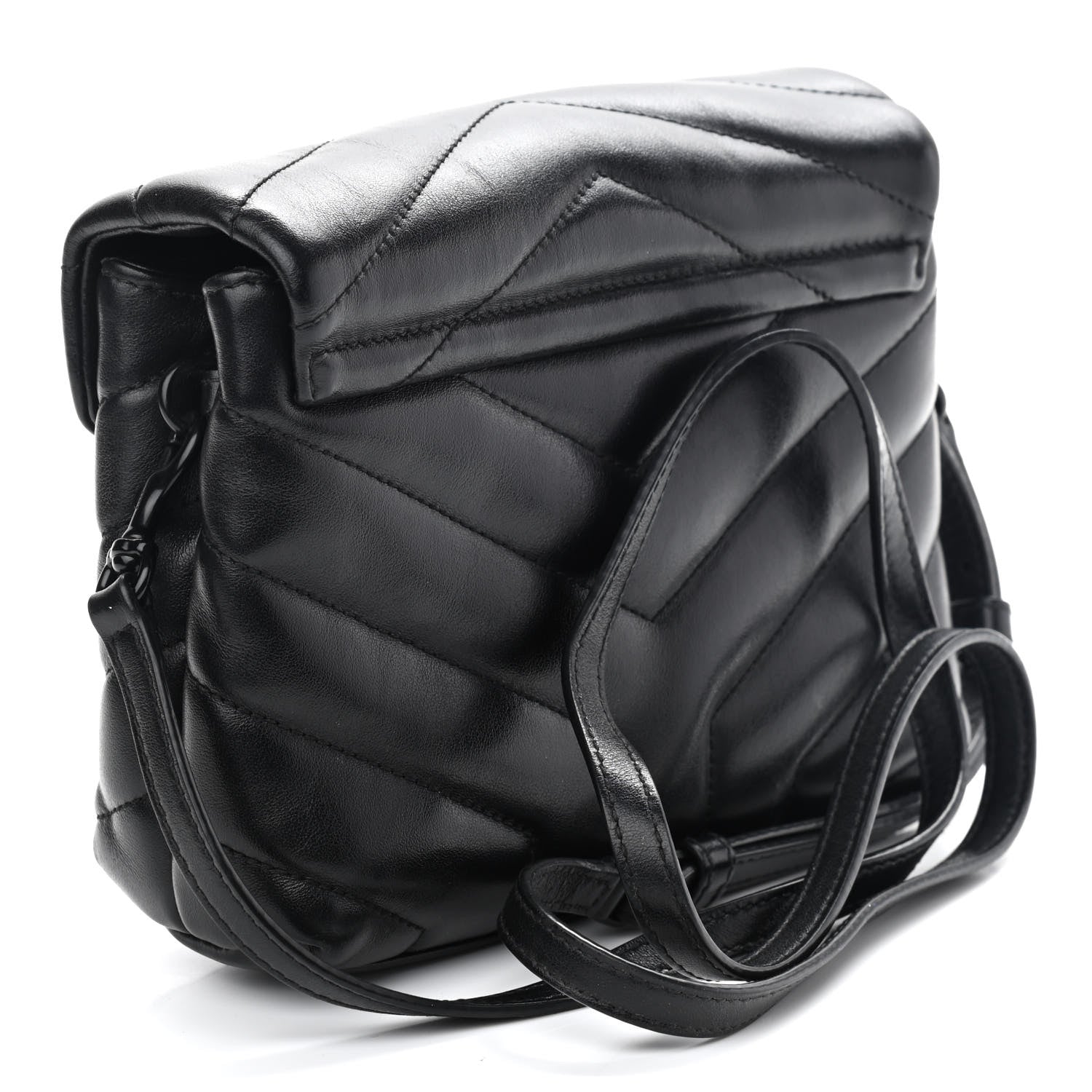 Saint Laurent Calfskin Y Quilted Monogram Toy Loulou Crossbody Bag Black 10 of 11