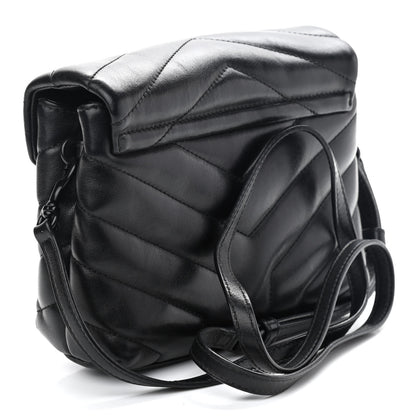 Saint Laurent Calfskin Y Quilted Monogram Toy Loulou Crossbody Bag Black 10 of 11