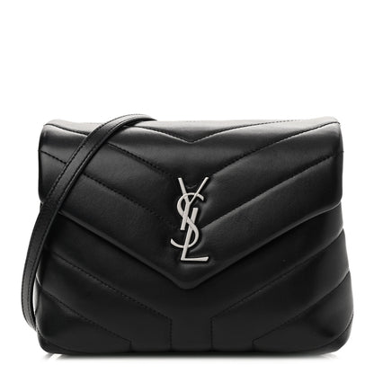 Saint Laurent Calfskin Y Quilted Monogram Toy Loulou Crossbody Bag Black 1 of 12
