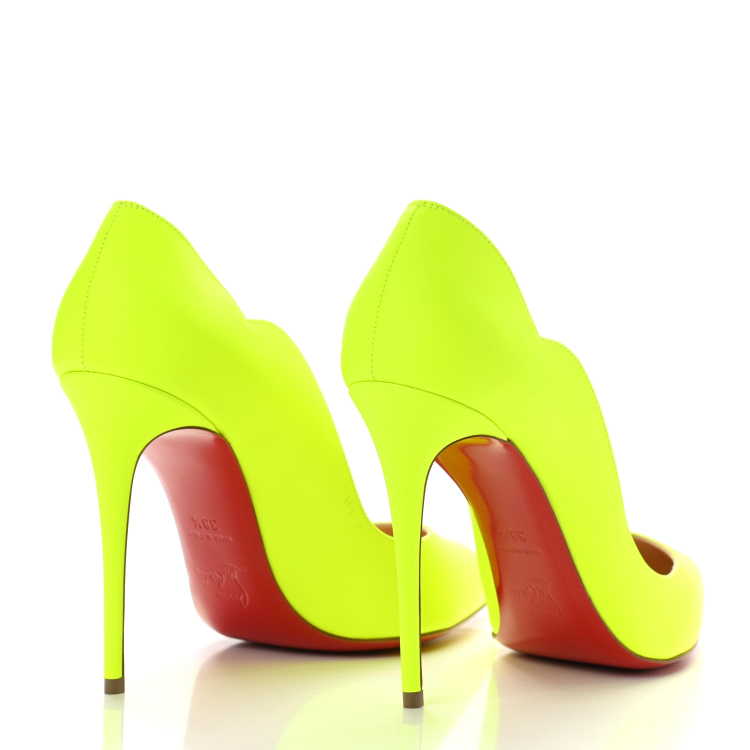 Christian Louboutin Calfskin Hot Chick 100 Pumps 38.5 Fluo 4 of 7
