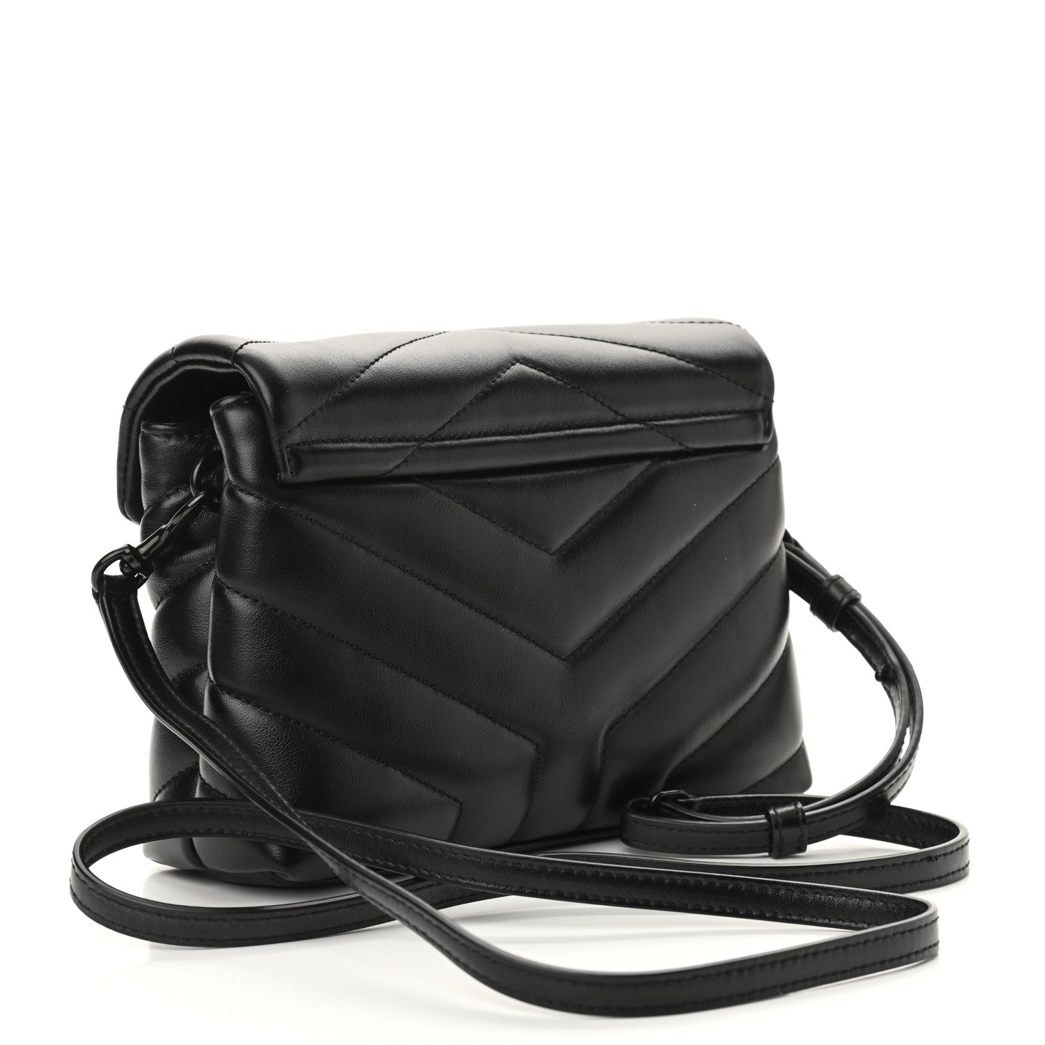 Saint Laurent Calfskin Y Quilted Monogram Toy Loulou Crossbody Bag Black 3 of 9