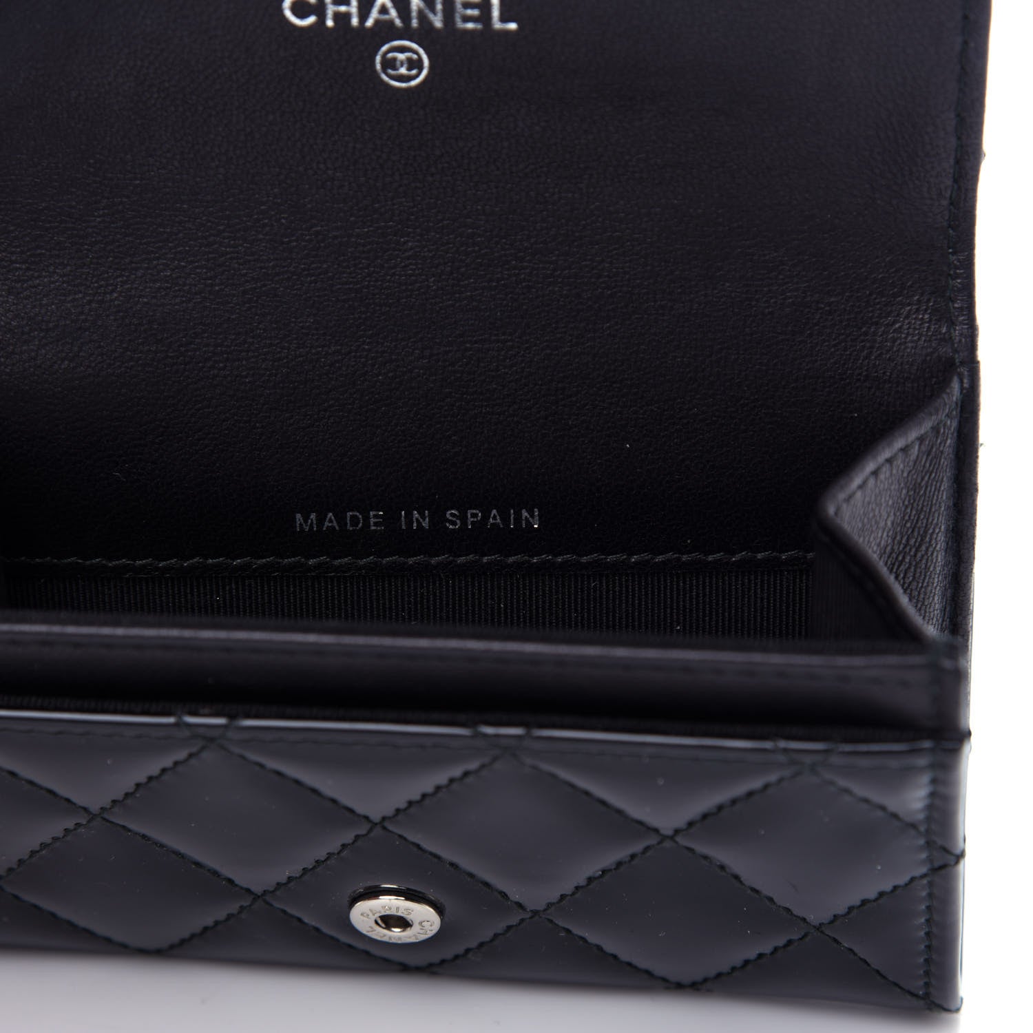 Chanel Patent Quilted Flap Card Holder Wallet Black 7 of 9