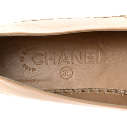 Chanel Lambskin CC Espadrilles 37 Beige Black 6 of 9